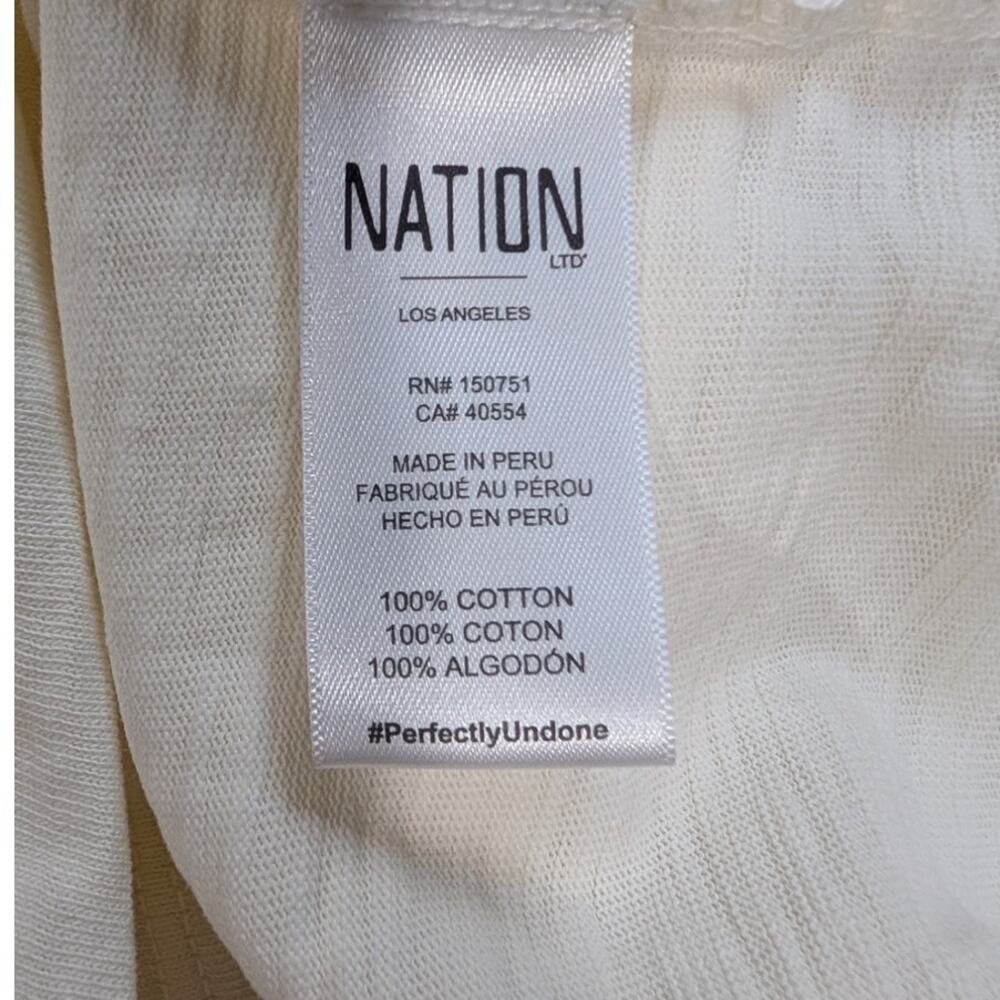 Nation LTD Krista Feminine Party Tee in Off White Size Small Puff Sleeve Cotton - Picture 6 of 10